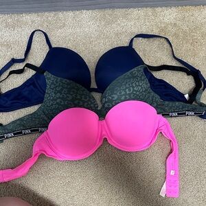 PINK Victoria's Secret Pink and Blue Bra Set